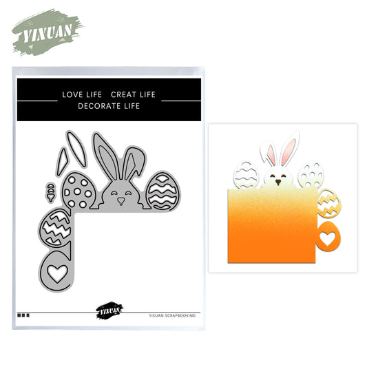 Kawaii Easter Rabbit And Eggs Metal Cutting Dies Set YX990