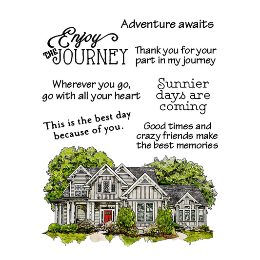 Vintage Castle House In The Forest Cutting Dies And Stamp Set YX518-S+D