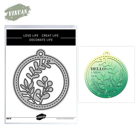 Spring Leaves Round Mini Shaker Metal Cutting Dies Set YX958