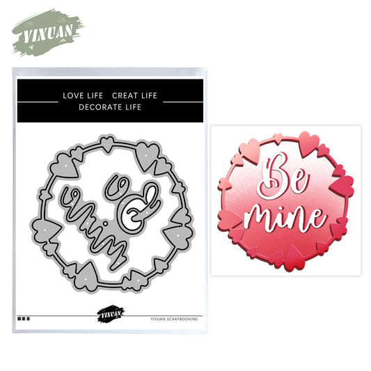 Valentine's Day Gifts Decor Love Hearts Be Mine Metal Cutting Dies Set YX1036