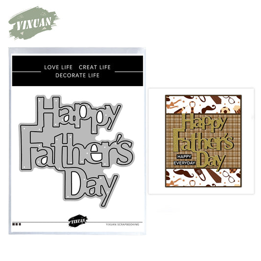 Happy Father's Day Metal Cutting Dies Set YX1163