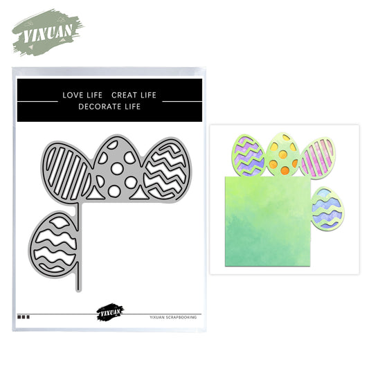 Hollow Colorful Easter Eggs Metal Cutting Dies Set YX992