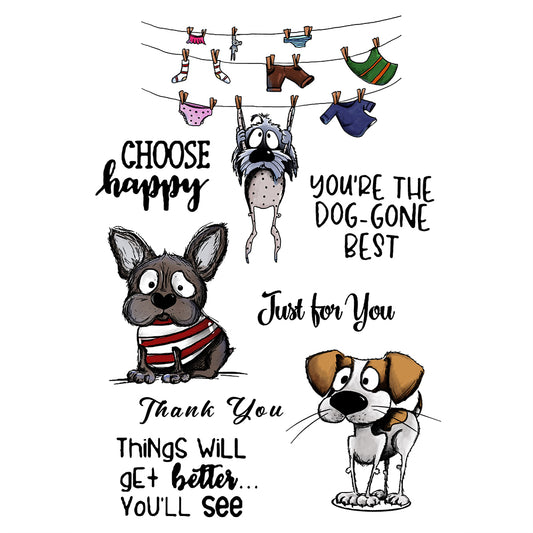 Cute Pets Dogs Cutting Dies And Stamp Set YX494-S+D