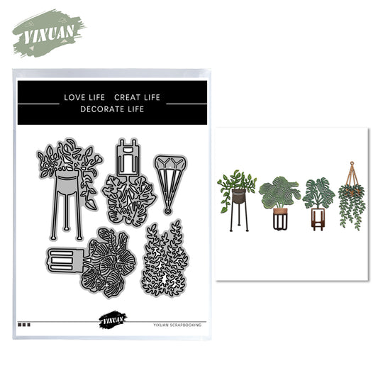 Spring Garden Potted Plants Cutting Dies Set YX827