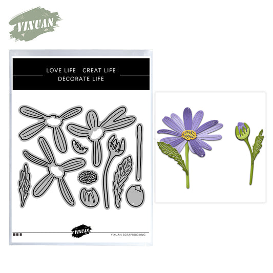 Beautiful Blooming Daisy Flowers Cutting Dies Set YX871
