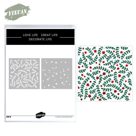 2pcs Spring Series Flower Leaves Plastic Stencils For Decor Scrapbooking Cards Background 20220817-19