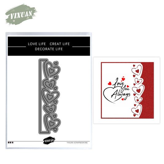 Hollow Love Hearts Border Metal Cutting Dies Set YX1135