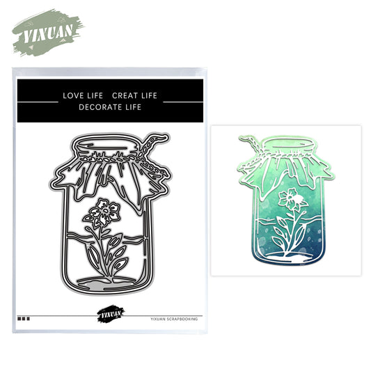 Blooming Flowers In The Bottle Mini Metal Cutting Dies Set YX952