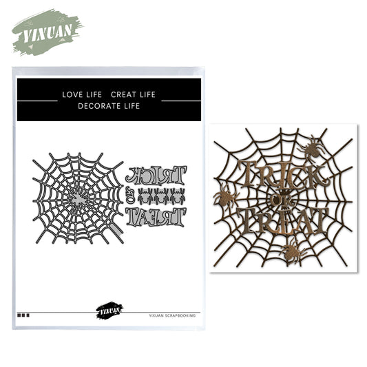 Spider Web Halloween Metal Cutting Dies Set Trick Treat YX766