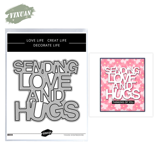 Sending Love And Hugs Mini Metal Cutting Dies Set YX1110