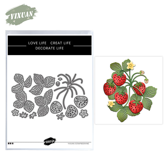 Spring Series Sweet Strawberry Metal Cutting Dies Set YX942