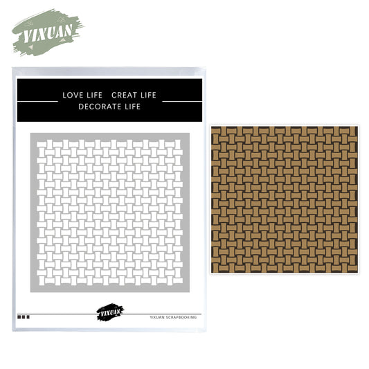 1PC Background Geometric Plaid Stencils For Decor Scrapbooking Card Making 20220817-9