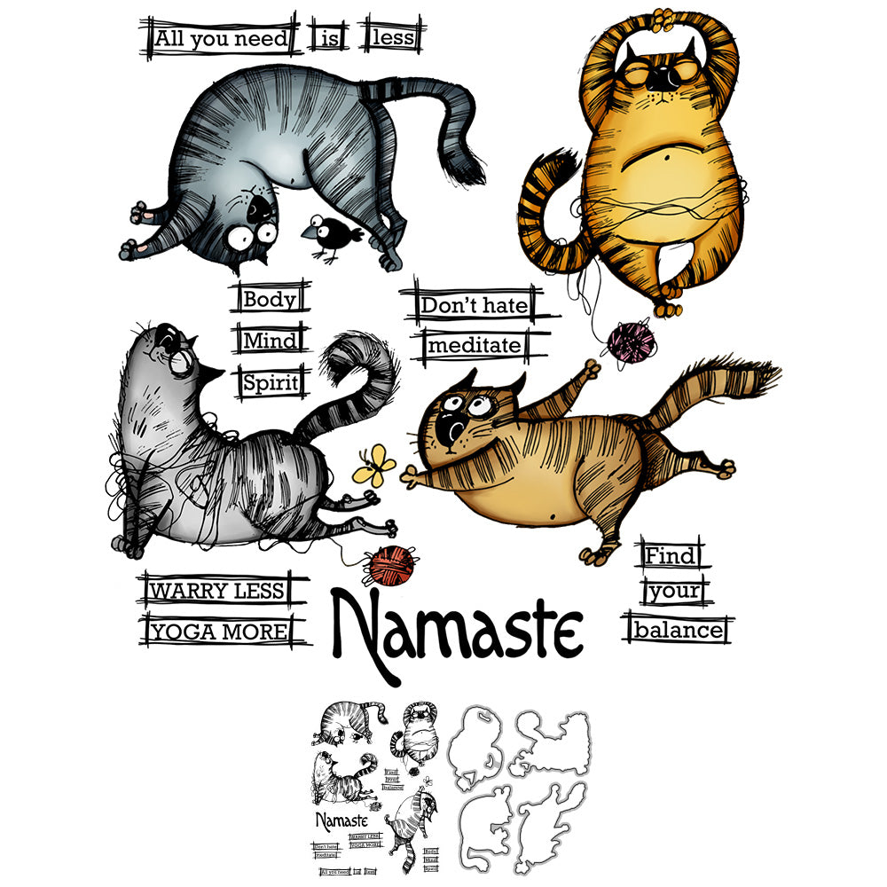 Cute And Funny Fatty Cats Cutting Dies And Stamp Set YX857-S+D