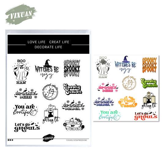 Halloween Series Witch Goast Spooky Clear Stamp YX736