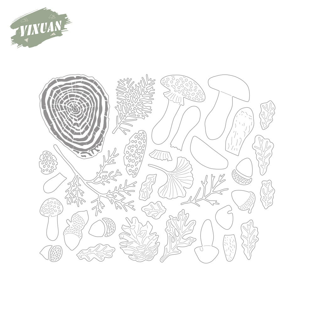 Autumn Series Leaves And Mushrooms Cutting Dies Set YX878