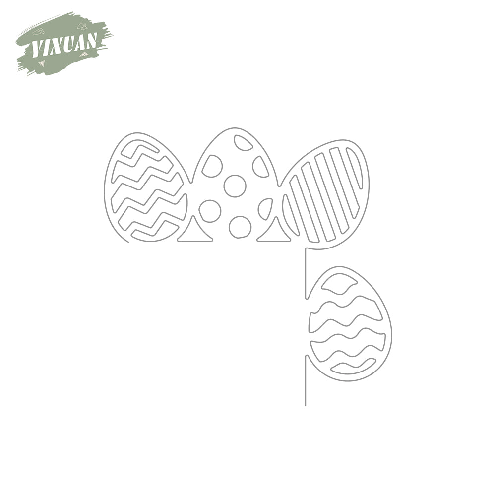 Hollow Colorful Easter Eggs Metal Cutting Dies Set YX992