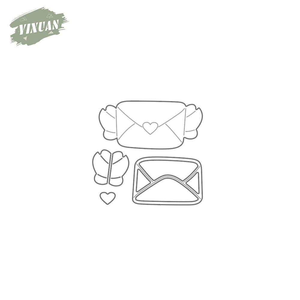 Love Letters With Wings Metal Cutting Dies Set Valentine's Day Decor YX1049