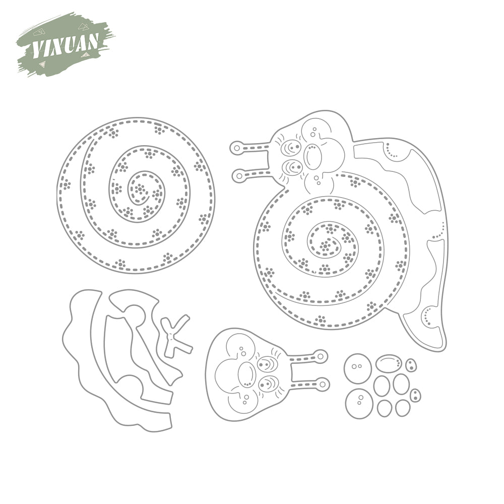 Kawaii Little Snails Mini Cutting Dies Set YX833