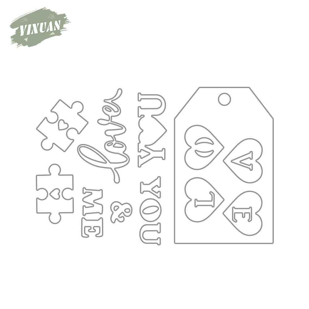 Cute Love God Cupid And Hearts Metal Cutting Dies Set For Valentine's Day Decor YX913