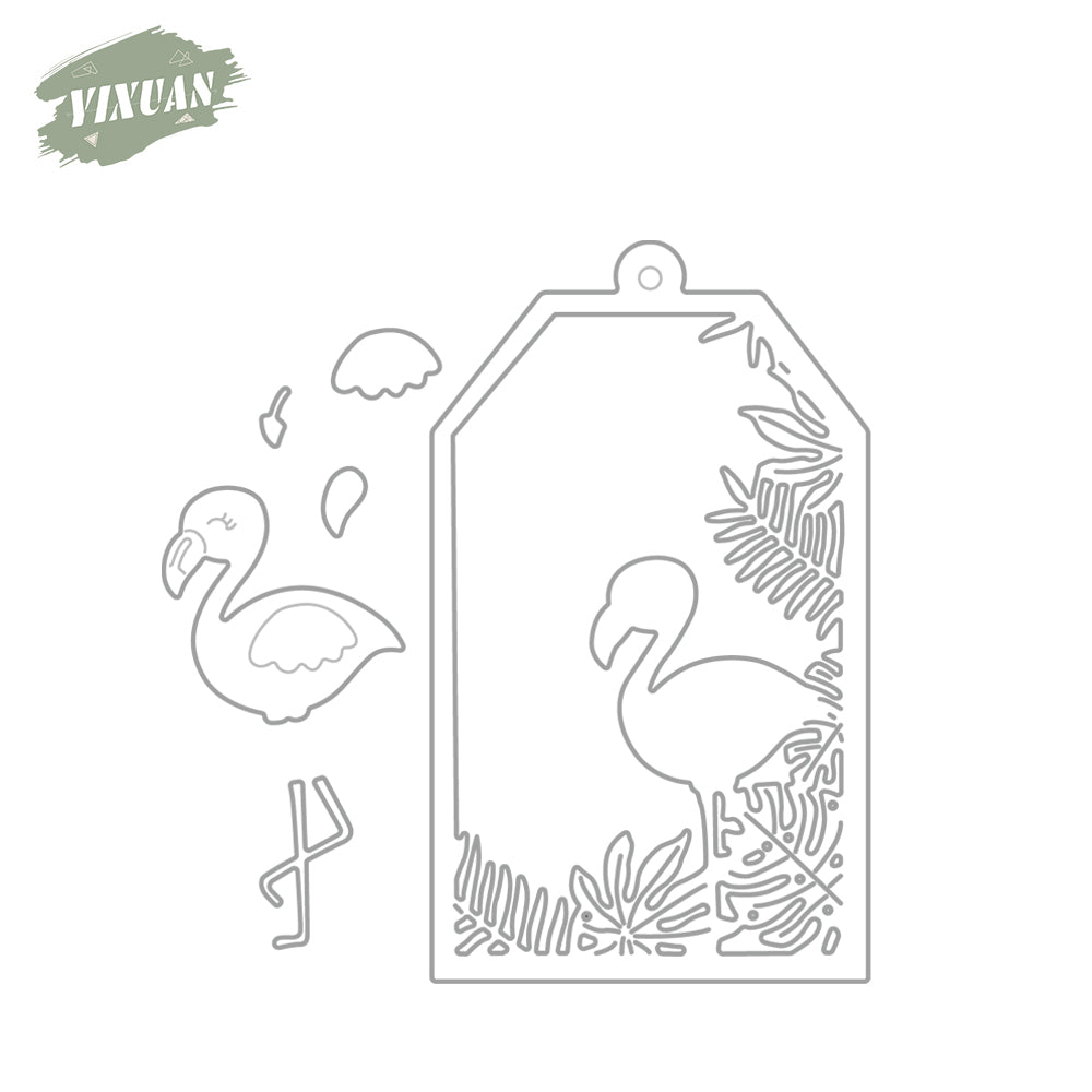 Summer Palm And Pink Flamingo Metal Cutting Dies Set YX1165