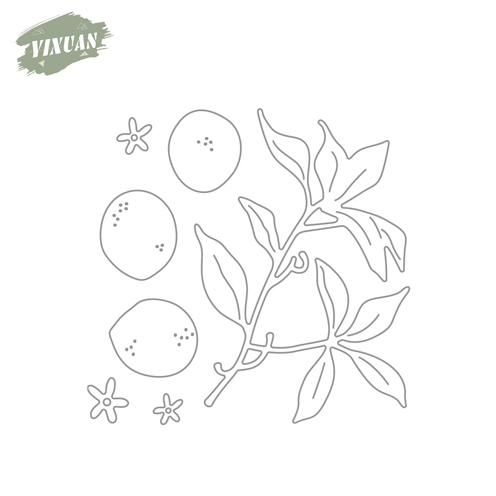 Fruits Lemon Lime In The Branches Metal Cutting Dies Set YX944
