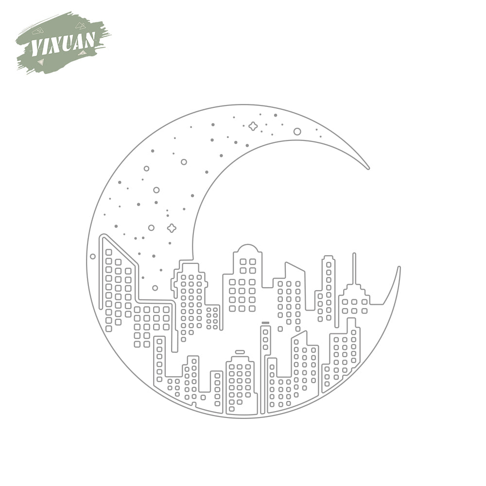 City Night On The Moon Metal Cutting Dies Set YX941