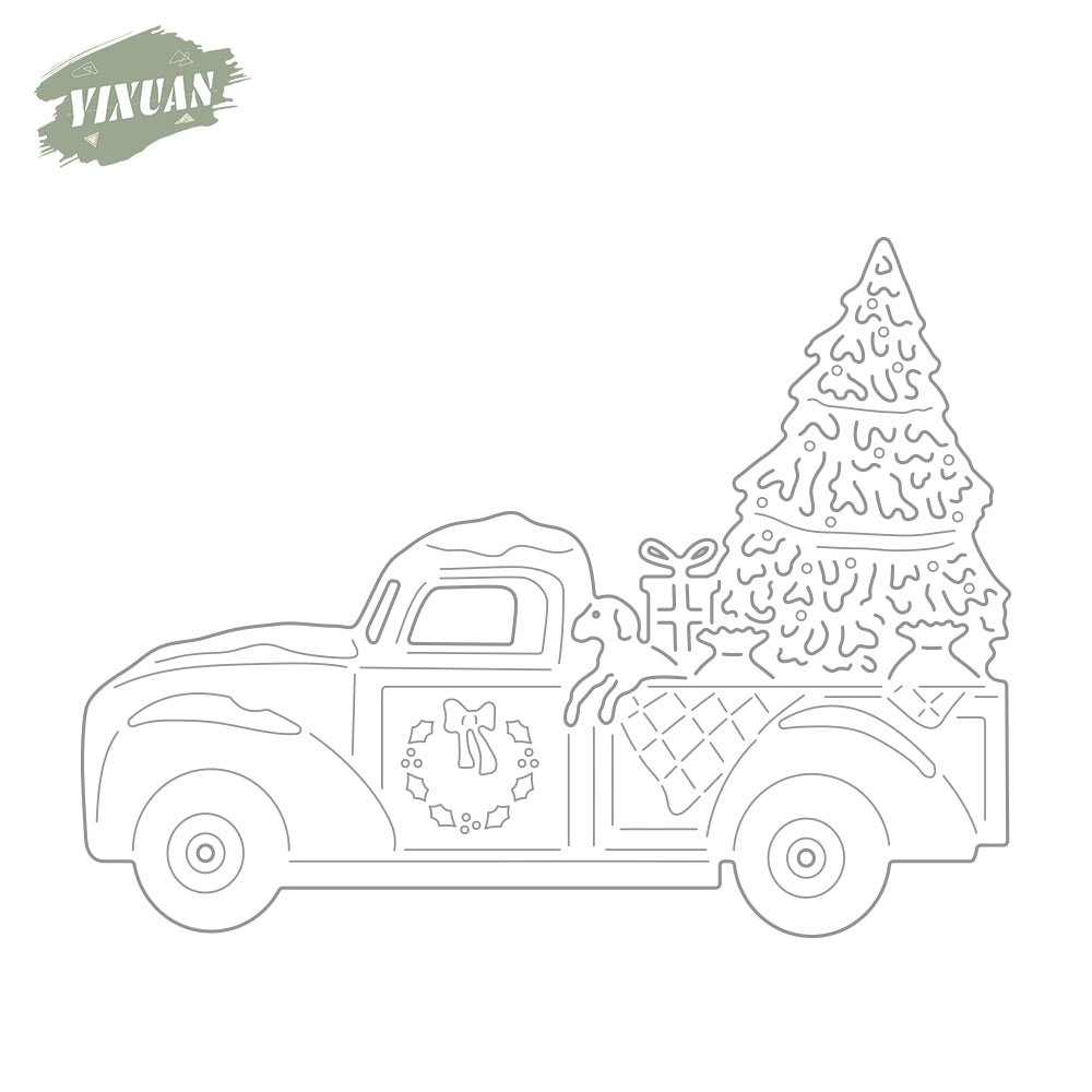 Christmas Tree And Truck Cutting Dies Set Xmas Decorations YX844