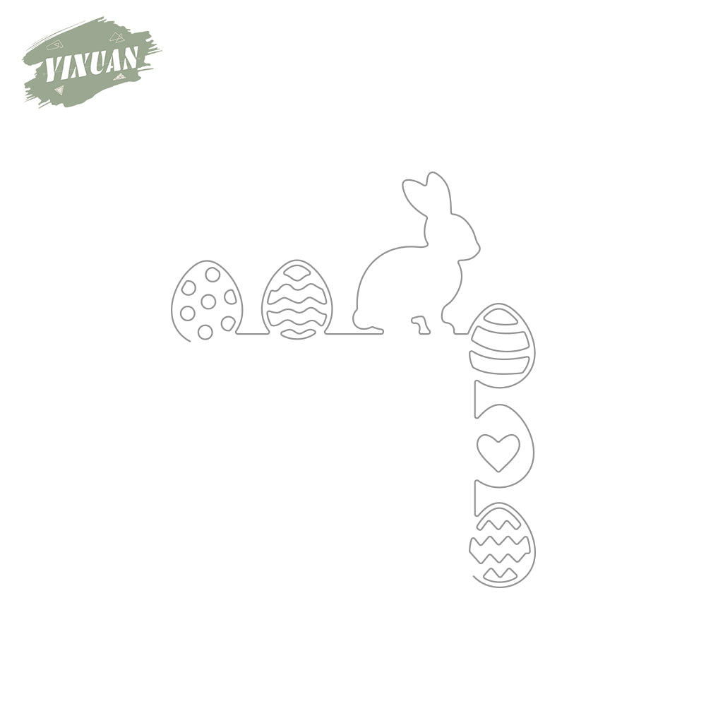 Hollow Easter Eggs And Cute Rabbit Metal Cutting Dies Set YX991