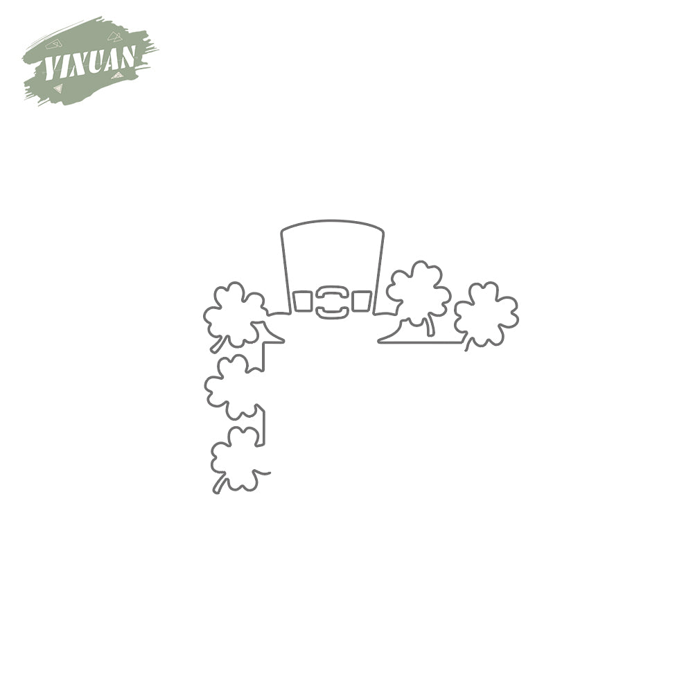 Gentleman Hat And Clover Metal Cutting Dies Set YX1055