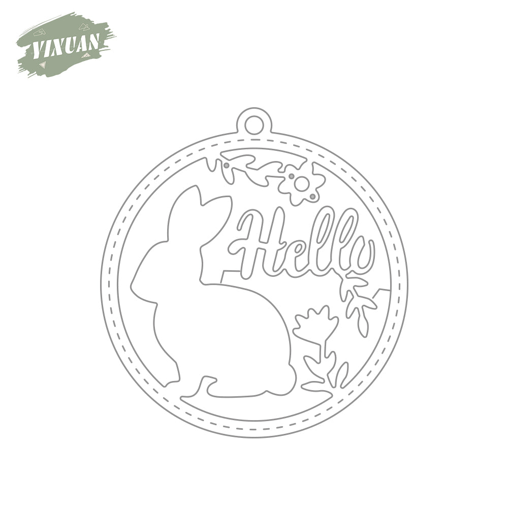 Cute Easter Rabbit Mini Round Shaker Metal Cutting Dies Set YX996