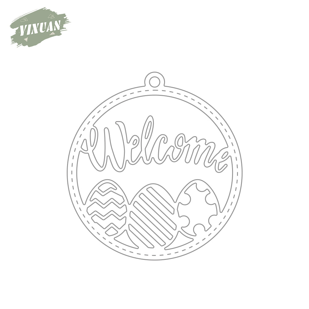 Colorful Easter Eggs Round Mini Shaker Metal Cutting Dies Set YX995