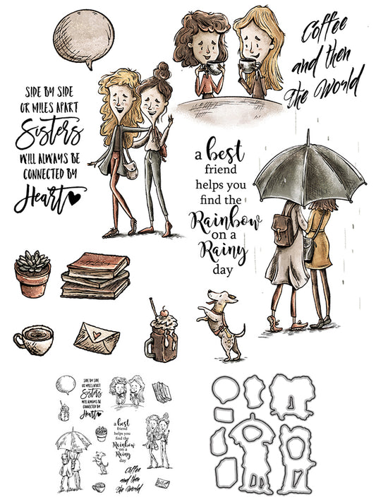 Girls Best Friend Great Friendship Cutting Dies And Stamp Set YX499-S+D