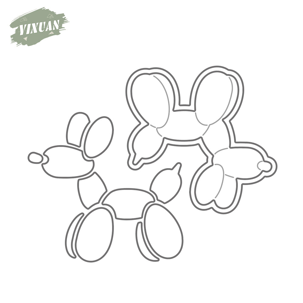 Cute Balloon Dog Cutting Dies Set For Valentine's Day Gift YX1041