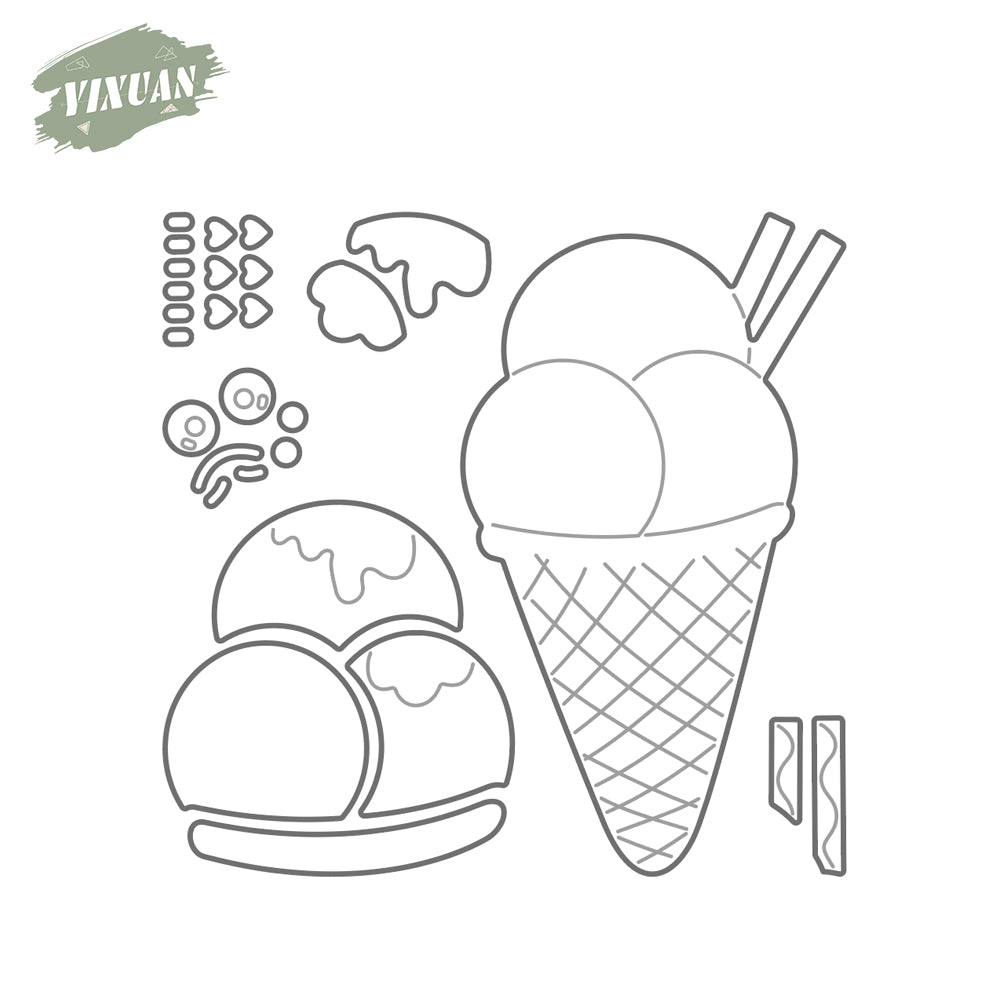 Summer Cooling Ice-creams Balls Metal Cutting Dies Set YX1045