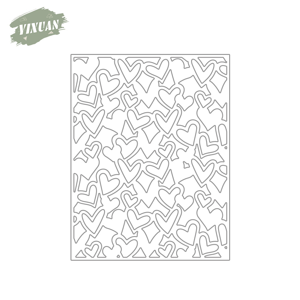 Hollow Herats Background Metal Cutting Dies Set For Valentine's Day Decor YX914