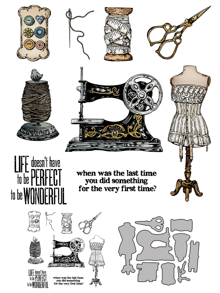 Sewing Machine And Accessories Cutting Dies And Stamp Set YX517-S+D