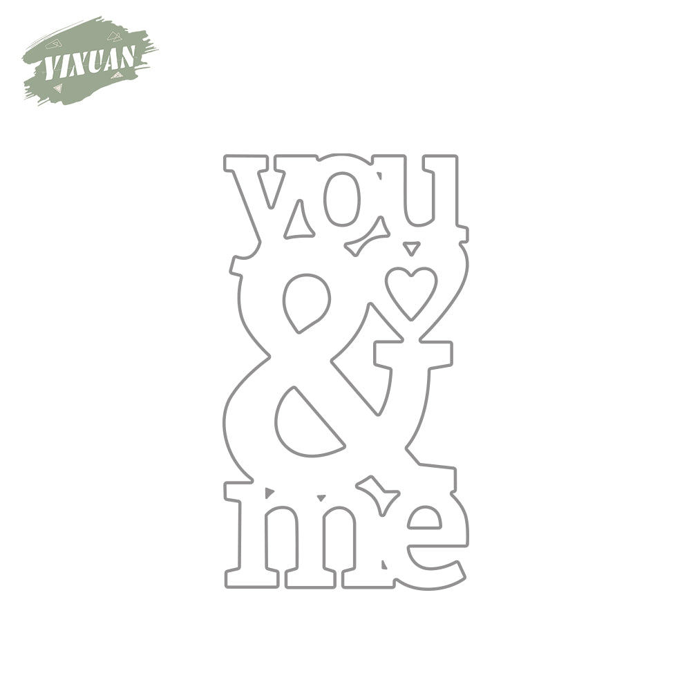 Love Valentine's Day Series You & Me With Heart Metal Cutting Dies Set YX903