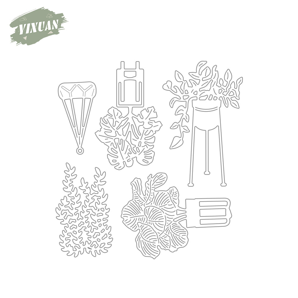 Spring Garden Potted Plants Cutting Dies Set YX827