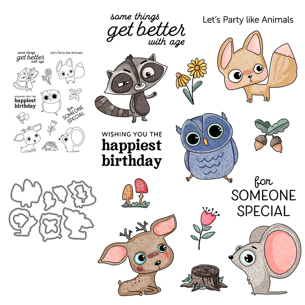 Forest Animals Cutting Dies And Stamp Set YX483-S+D