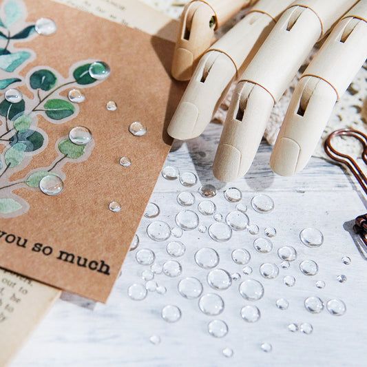 Plastic Pure Transparent Waterdrop Mini Beads For Cards Decor With Box DIY Scrapbooking Supplies Multisize 0.75/0.6/0.35/0.25cm Mix Y891