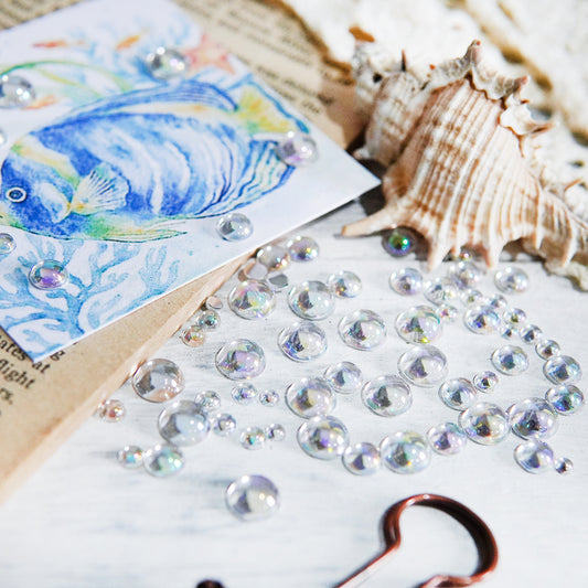 Plastic Transparent Waterdrop Mini Beads For Cards Decor With Box DIY Scrapbooking Supplies Multisize 0.75/0.6/0.35/0.25cm YX889