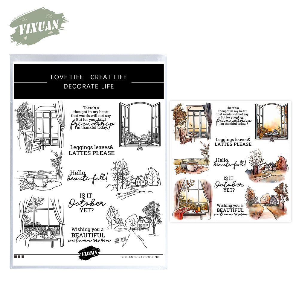 Hometown Courtyard Cutting Dies And Stamp Set YX1451-S+D