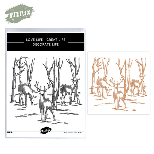 Deer and Forest Cutting Dies And Stamp Set YX1473