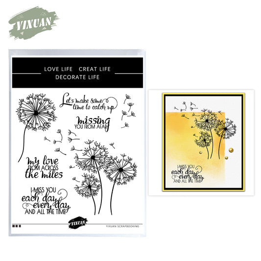Summer Autumn Missing Flying Blowball Clear Stamp YX1278