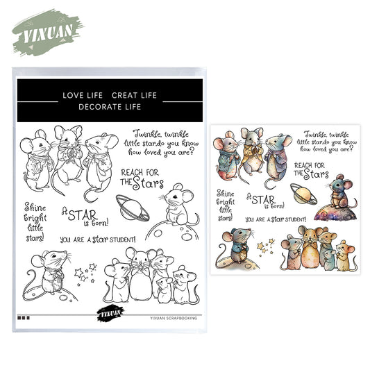 The Mouse Family Cutting Dies And Stamp Set YX1492-S+D