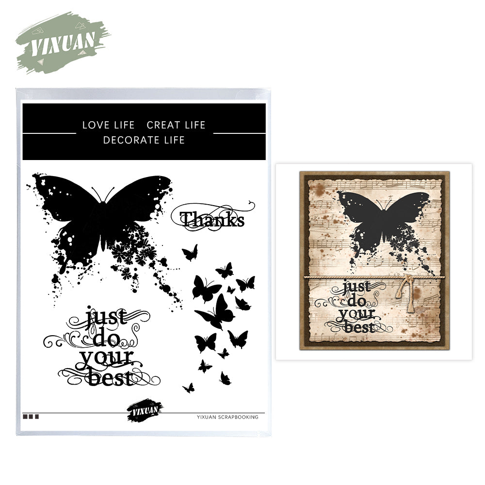 Beautiful Butterfly Thanks Clear Stamp YX1256