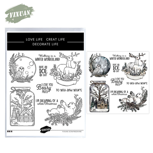 Animals in Hibernation Cutting Dies And Stamp Set YX1503-S+D