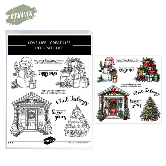 Christmas Decorations Cutting Dies And Stamp Set YX1505-S+D