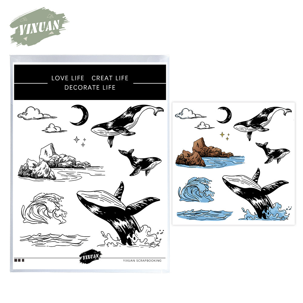 Design Whales Cutting Dies And Stamp Set YX1528-S+D
