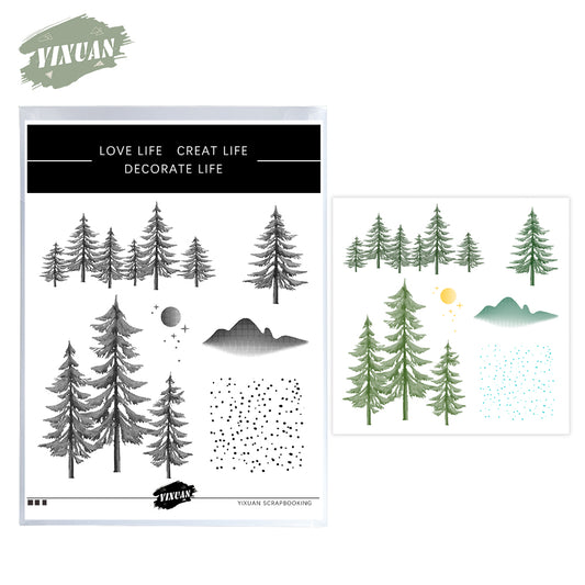 Trees and Forests Cutting Dies And Stamp Set YX1474-S+D